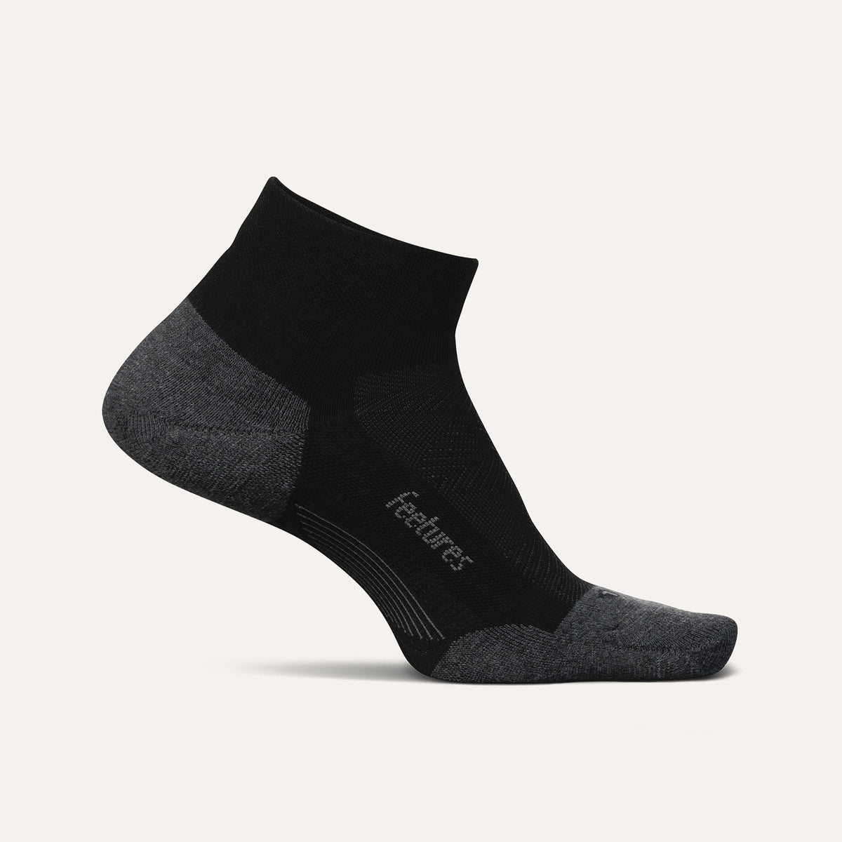 Feetures Elite Light Cushion Quarter Running Sock Bounce Black – Running  Form