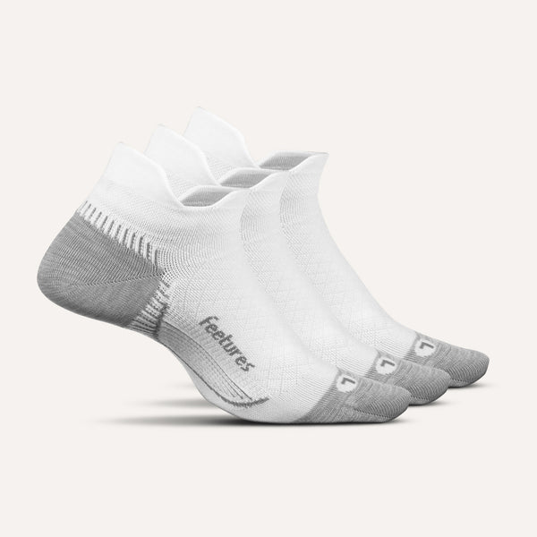 Plantar Fasciitis Relief Sock Ultra Light No Show Tab 3 Pack - White