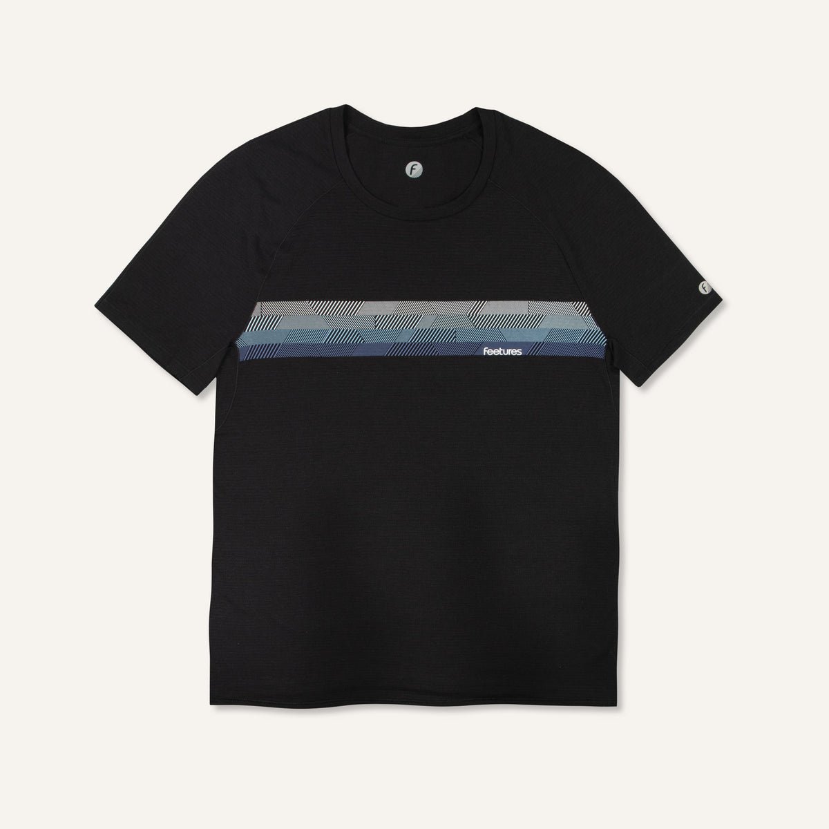 Men’s Stride Flex Performance Tee - Black Feetures Graphic - selector