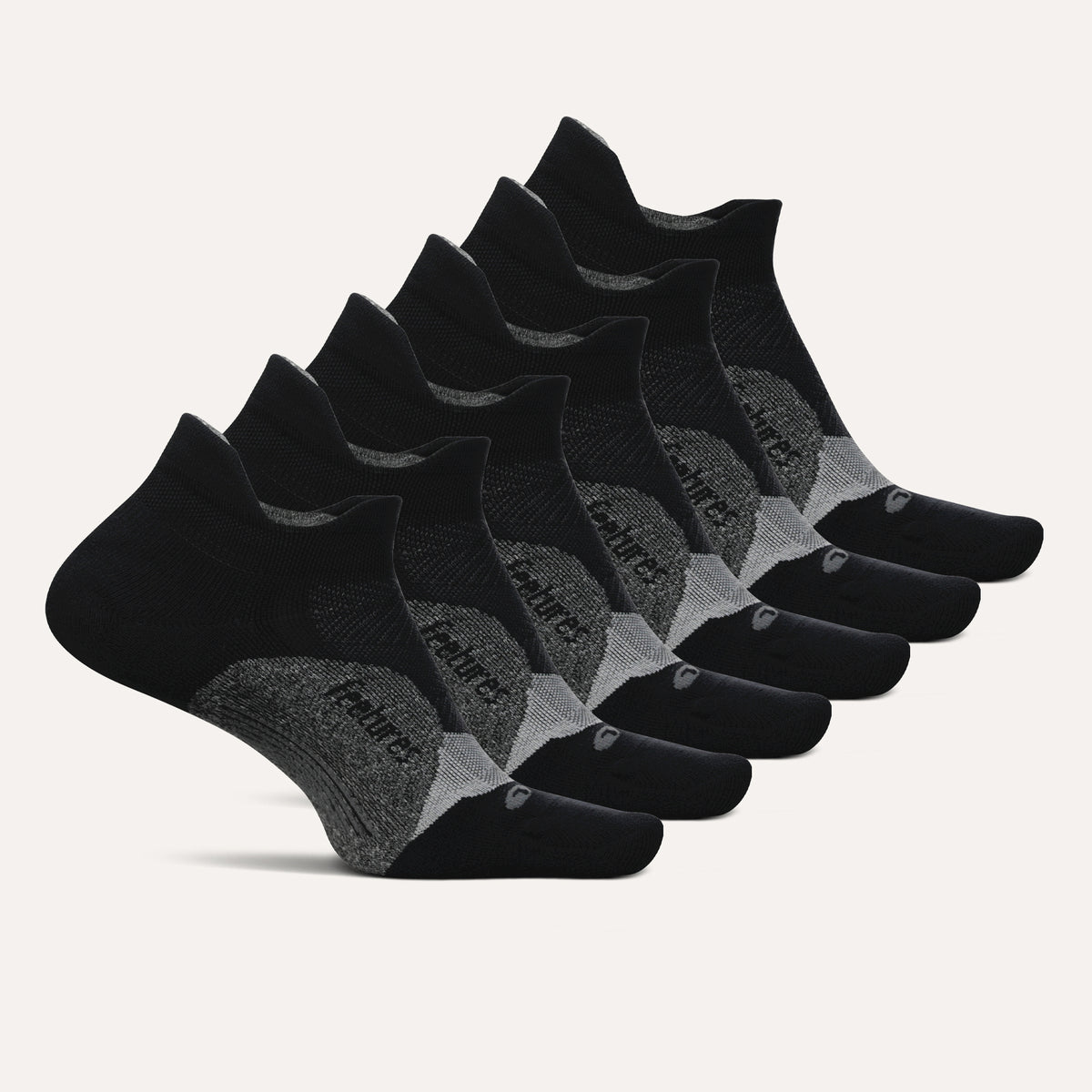 Elite Light Cushion Tab 6 Pack - Black