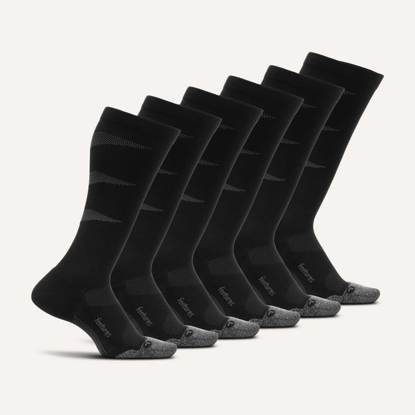Graduated Compression Light Cushion Knee High 6 Pack - Black Mix