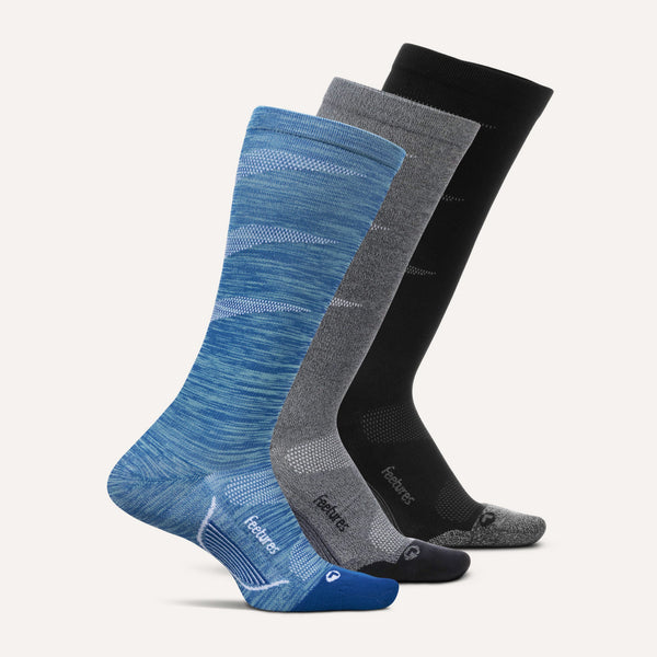 Graduated Compression Light Cushion Knee High 3 Pack - Sapphire Gray Mix