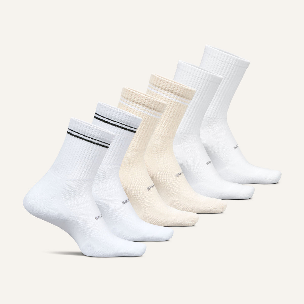 High Performance Max Cushion Quarter Tall 6 Pack - Black White Mix