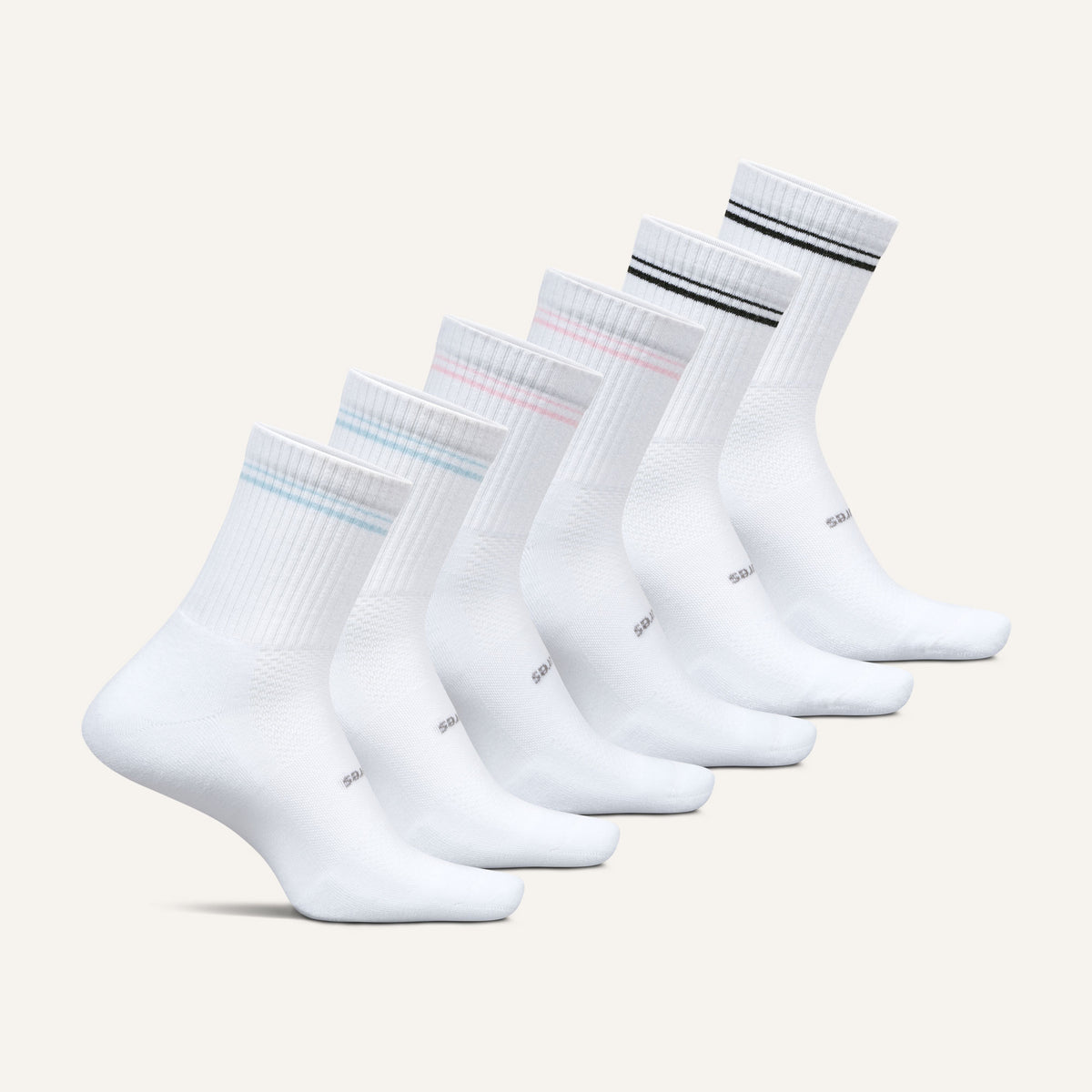 High Performance Max Cushion Quarter Tall 6 Pack - Glacier Black Mix