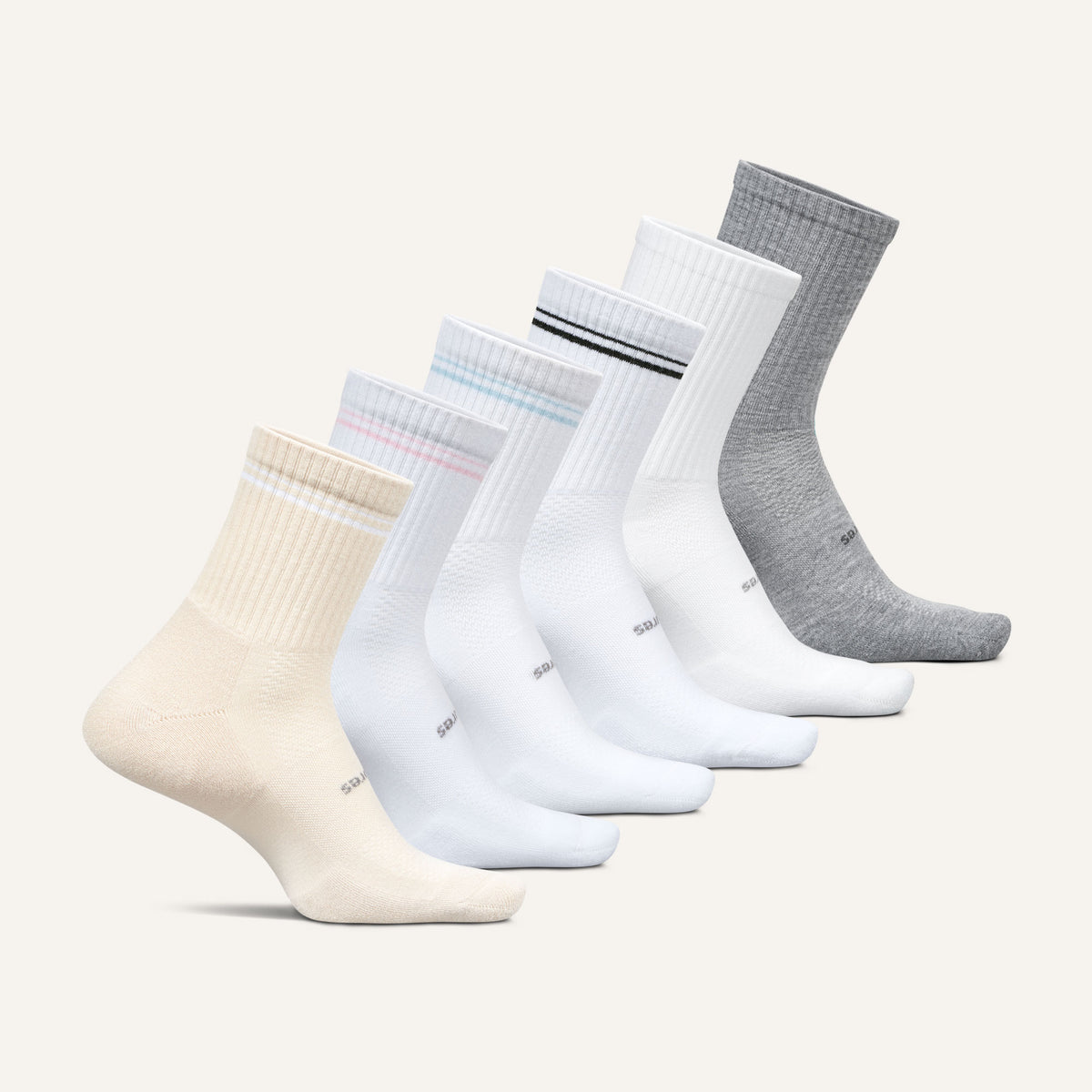 High Performance Max Cushion Quarter Tall 6 Pack - Stripes Essentials Mix