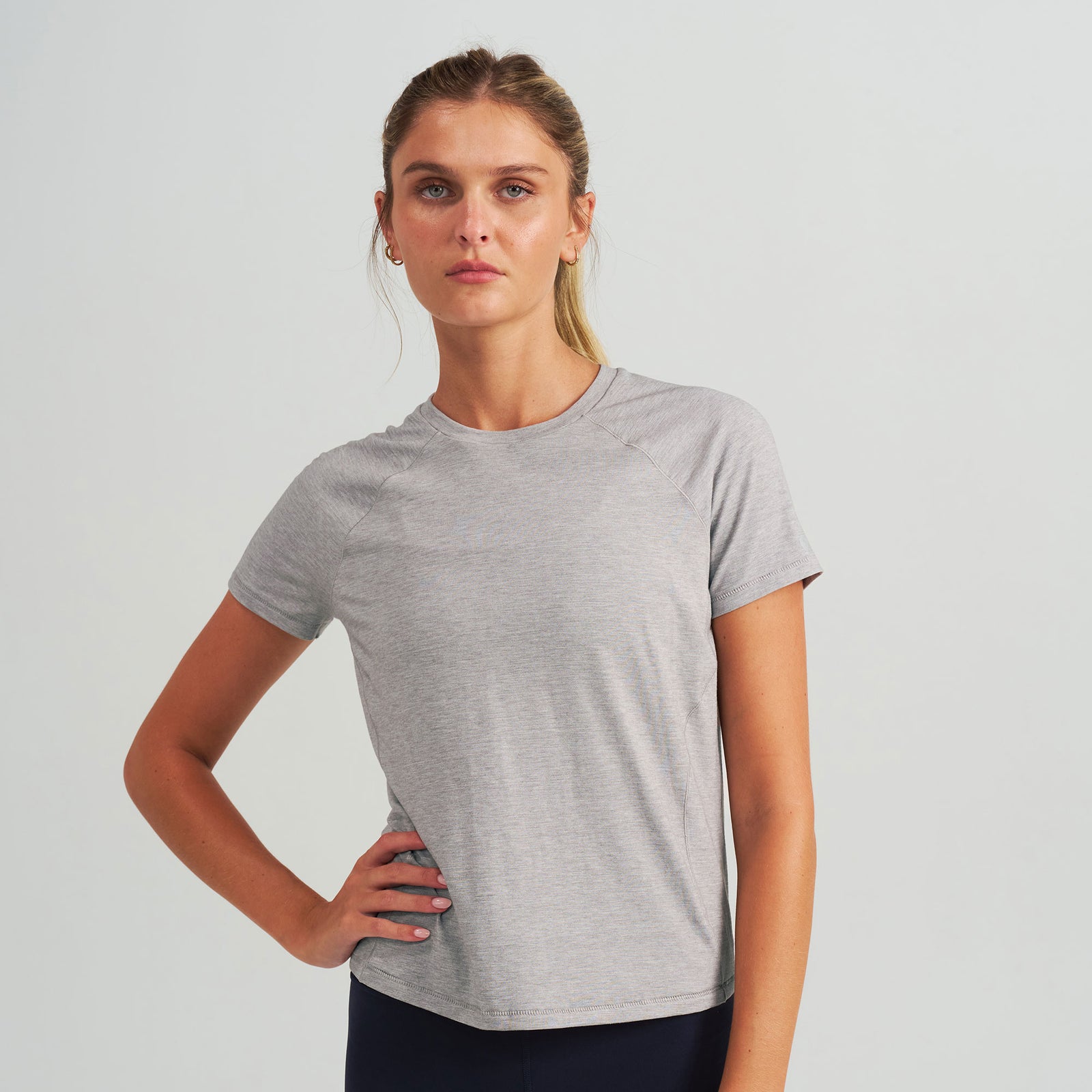 Light Gray | model: Olivia is wearing a size Small - Bust 32" Waist 26" Hip 36"