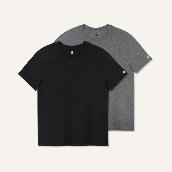Men's Stride Flex Performance Tee 2 Pack - Black Heather Mix