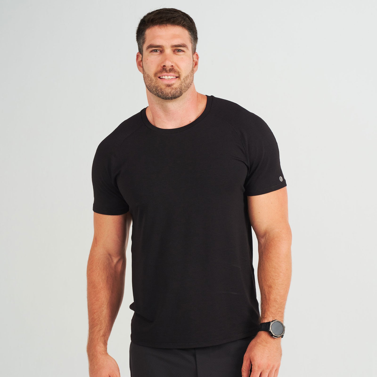 Black Heather Mix | model: Hunter is wearing a size XL - Waist 36" Inseam 34"  Chest 47½"