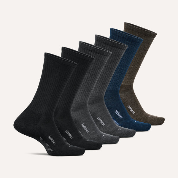 Merino 10 Max Cushion Crew 6 Pack - Navy Gray Mix