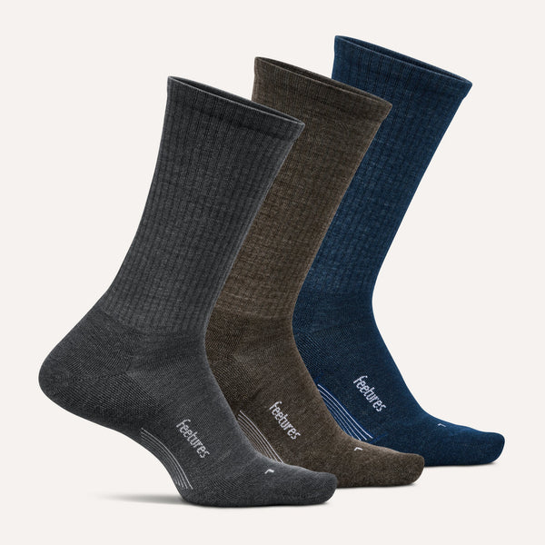 Merino 10 Max Cushion Crew 3 Pack - Gray Taupe Mix