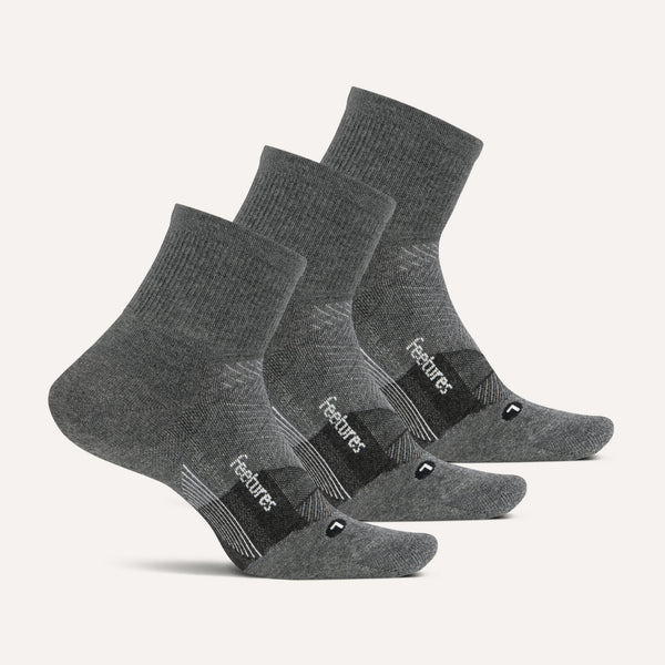 Merino 10 Max Cushion Quarter 3 Pack - Gray Mix