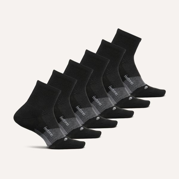 Merino 10 Ultra Light Quarter 6 Pack - Black Mix