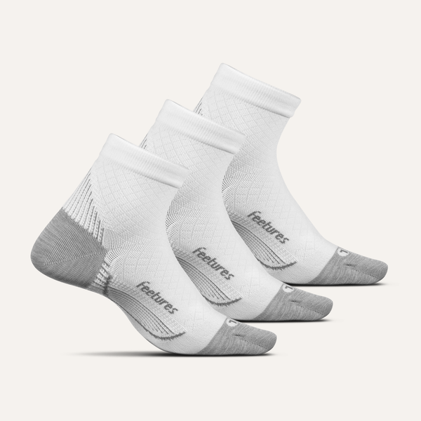 Plantar Fasciitis Relief Sock Light Cushion Quarter 3 Pack - White