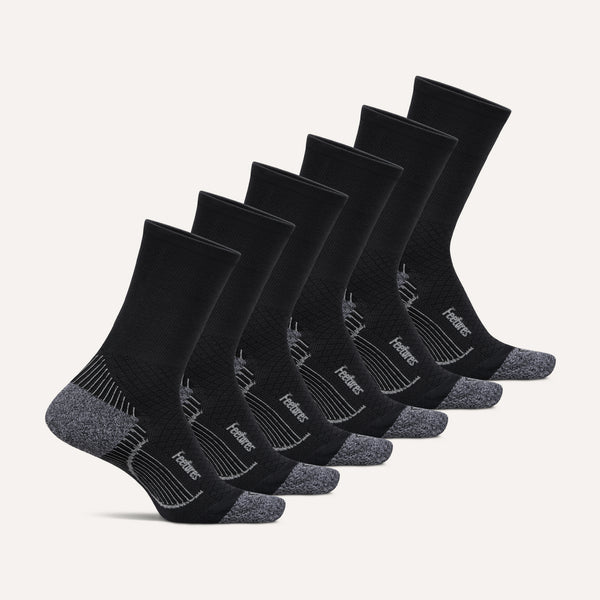 Plantar Fasciitis Relief Sock Light Cushion Mini Crew 6 Pack - Black Mix