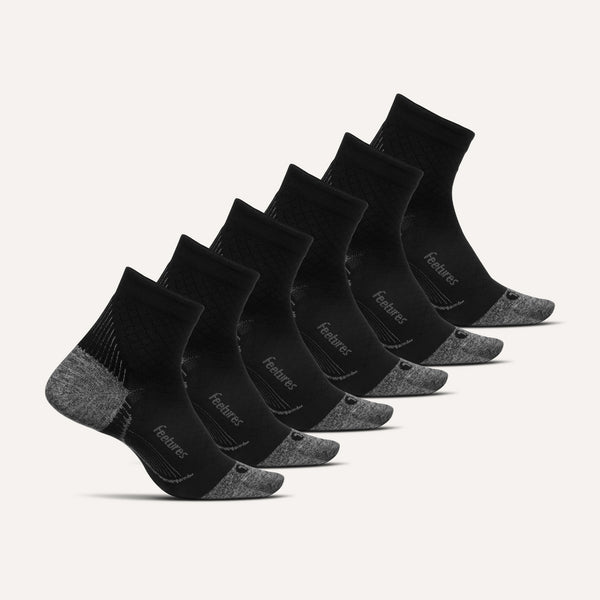 Plantar Fasciitis Relief Sock Light Cushion Quarter 6 Pack - Black Mix