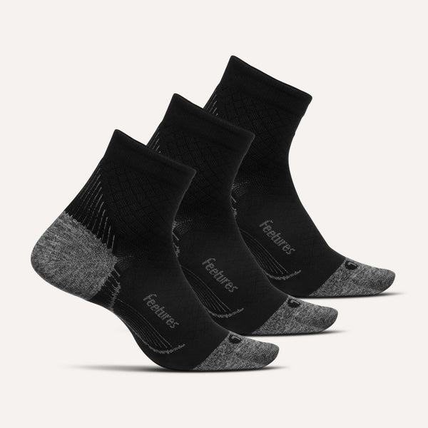 Plantar Fasciitis Relief Sock Ultra Light Quarter 3 Pack - Black