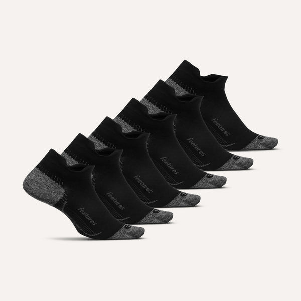 Plantar Fasciitis Relief Sock Ultra Light Quarter 6 Pack - Black