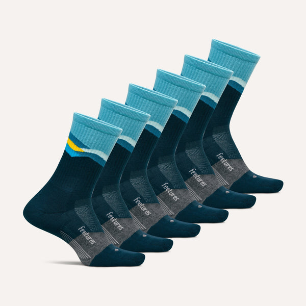 Trail Max Cushion Mini Crew 6 Pack - Mountain High Blue Mix