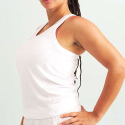 Bloom White Mix | model: Salome is wearing a size Large - Bust 36" Waist 31" Hip 44"