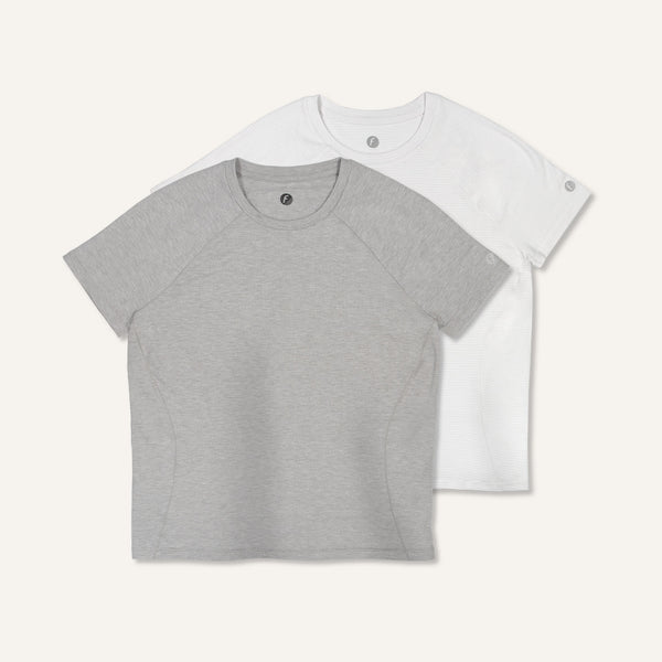 Women's Stride Flex Performance Tee 2 Pack - Gray White Mix