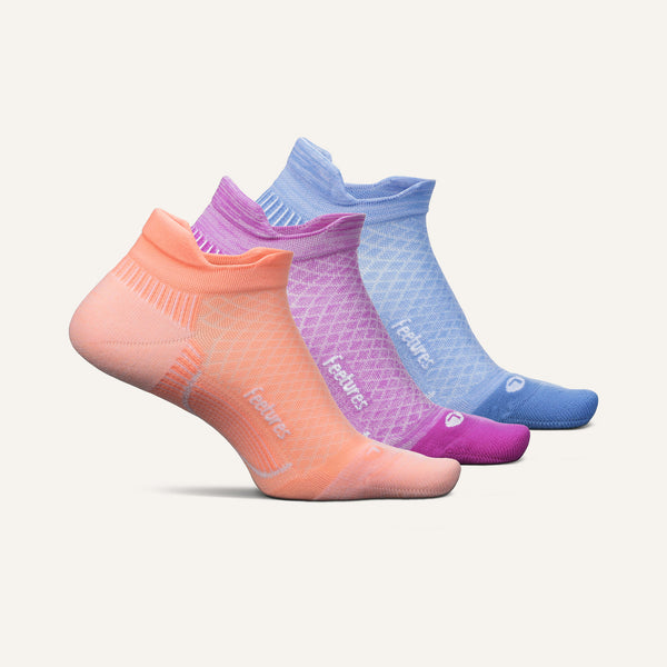 Plantar Fasciitis Relief Sock Light Cushion Tab 3 Pack - Violet Peach Mix