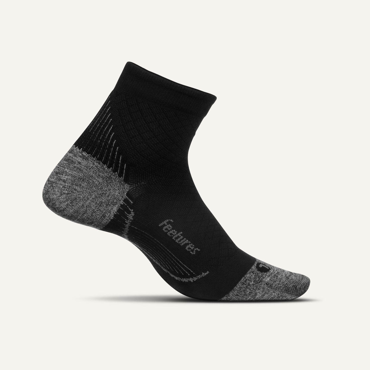 Plantar Fasciitis Relief Sock Ultra Light Quarter - Black